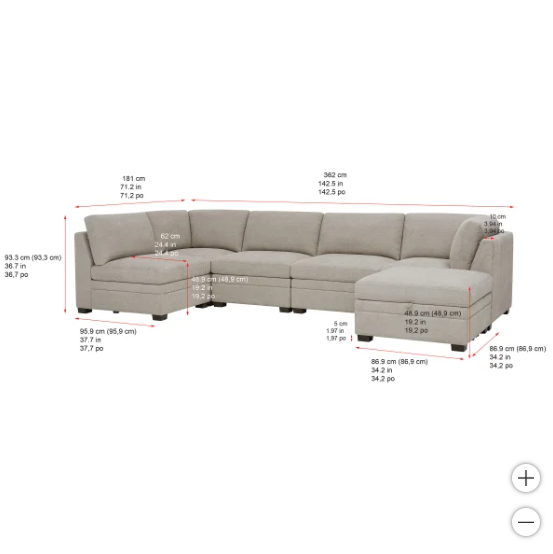 The 5-Piece Beige Non-Tuffed Tisdale