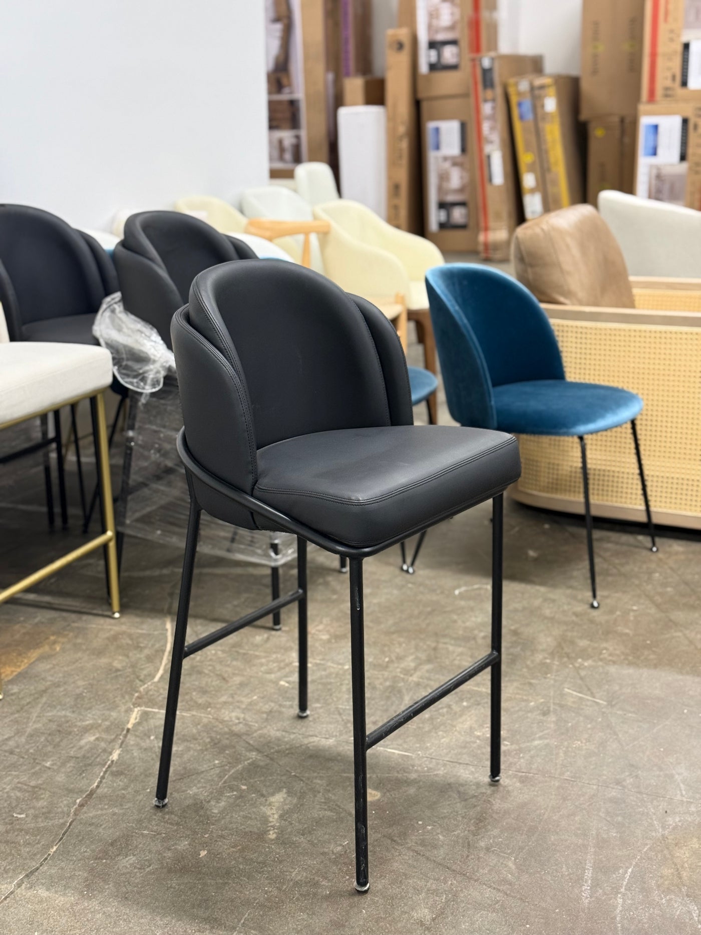 The Angelo Counter Stool - Black