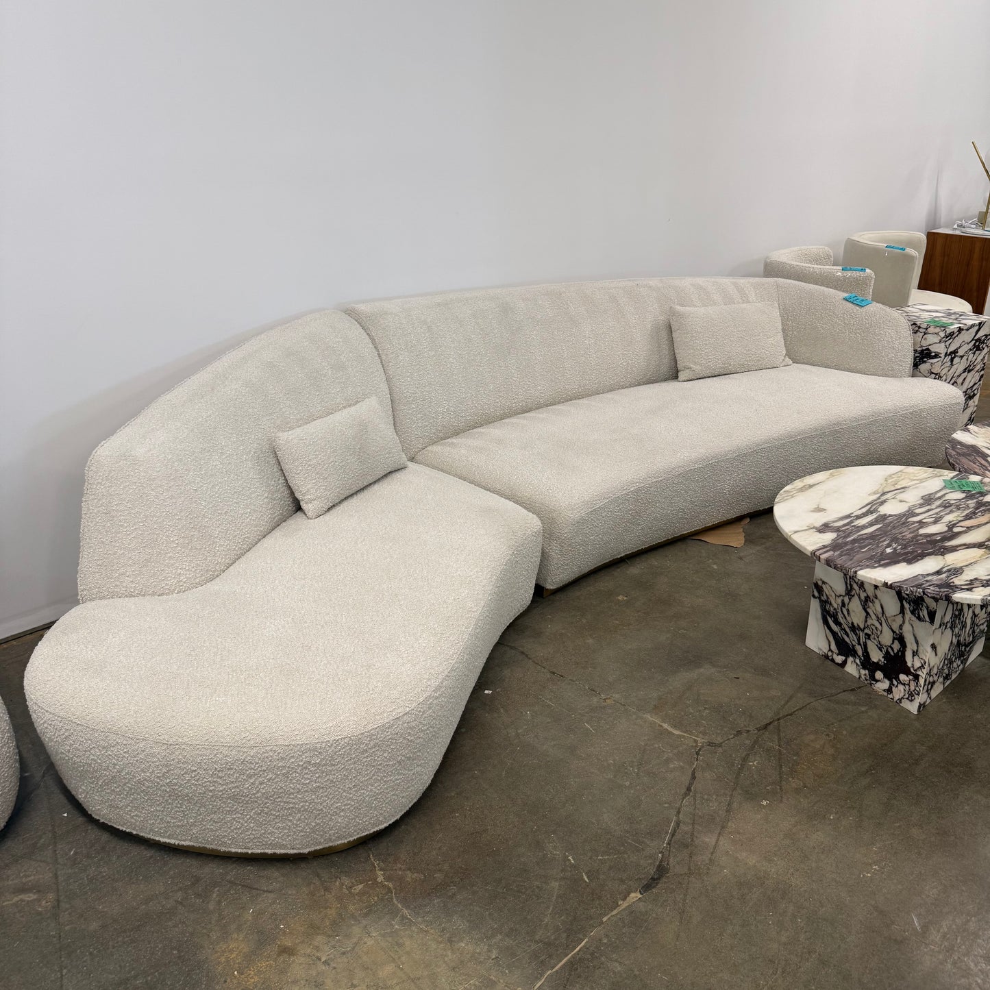 The Reya Curved Sectional - Pearl