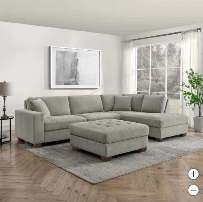 Thomasville Miles Fabric Sectional With Storage Ottoman