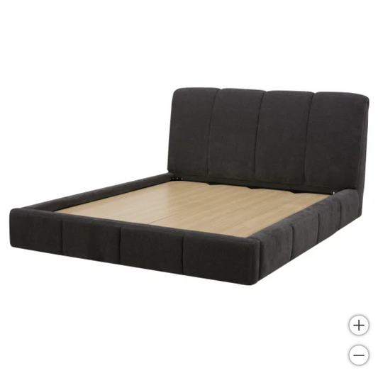 The Dark Grey Zane King Bed Frame