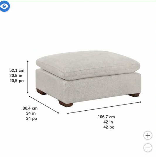 The Beige Lowell Ottoman