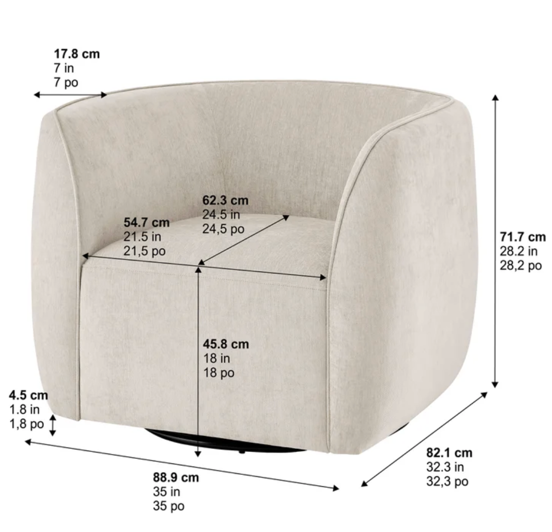 The Elle Fabric Swivel Chair