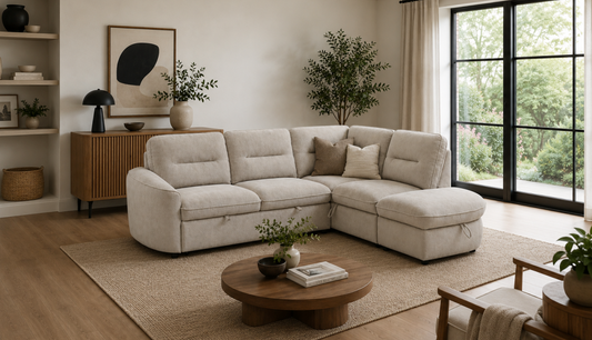 The Beige Town Sofa Bed - RHF