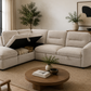 The Beige Town Sofa Bed - LHF