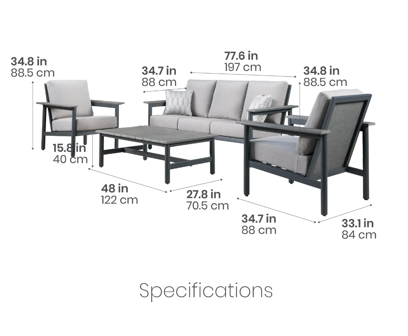 The Citadel 4-Piece Patio