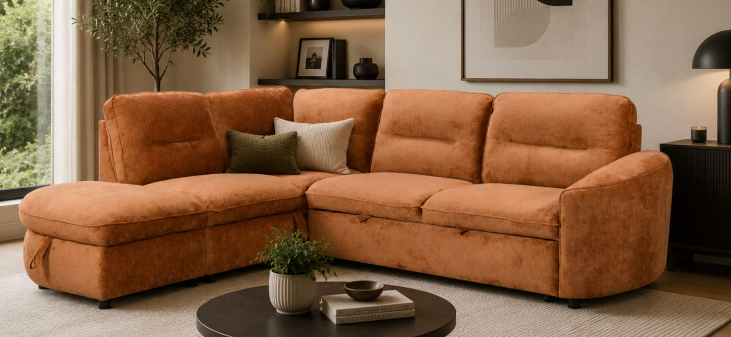 The Orange Town Sofa Bed - LHF