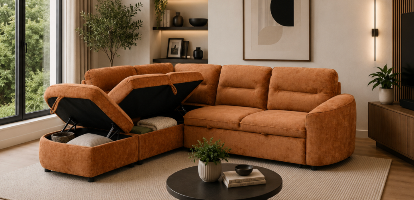The Orange Town Sofa Bed - LHF