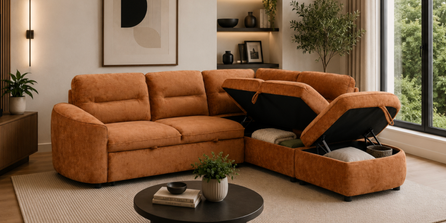 The Orange Town Sofa Bed - RHF